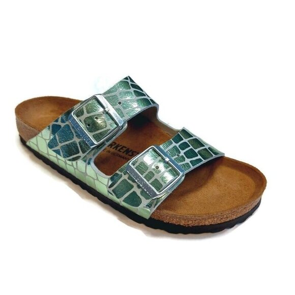 Birkenstock Arizona BS Sandals Womens Size 7 - 7.5 NARROW Gator Gleam Mineral - Picture 1 of 9